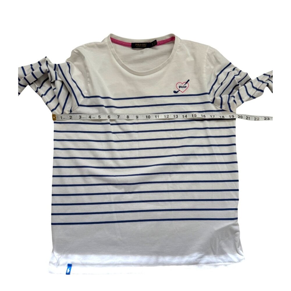 Polo Ralph Lauren Top Heart Polo Golf Striped Long Sleeve Tailored Fit Size L - Picture 6 of 9